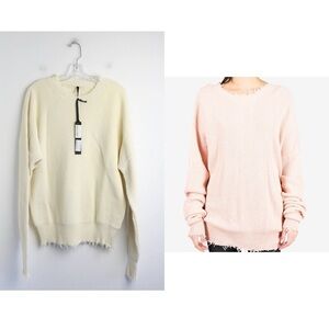 BEN TAVERNITI UNRAVEL PROJECT Unisex NWT Sweater Distressed XXS Oversized Waffle